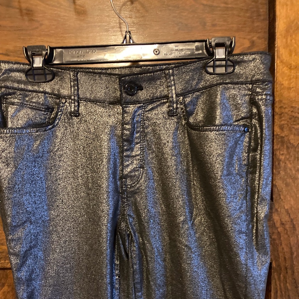 WHBM SKINNY MID RISE METALLIC PANTS SZ 6 - Picture 3 of 9